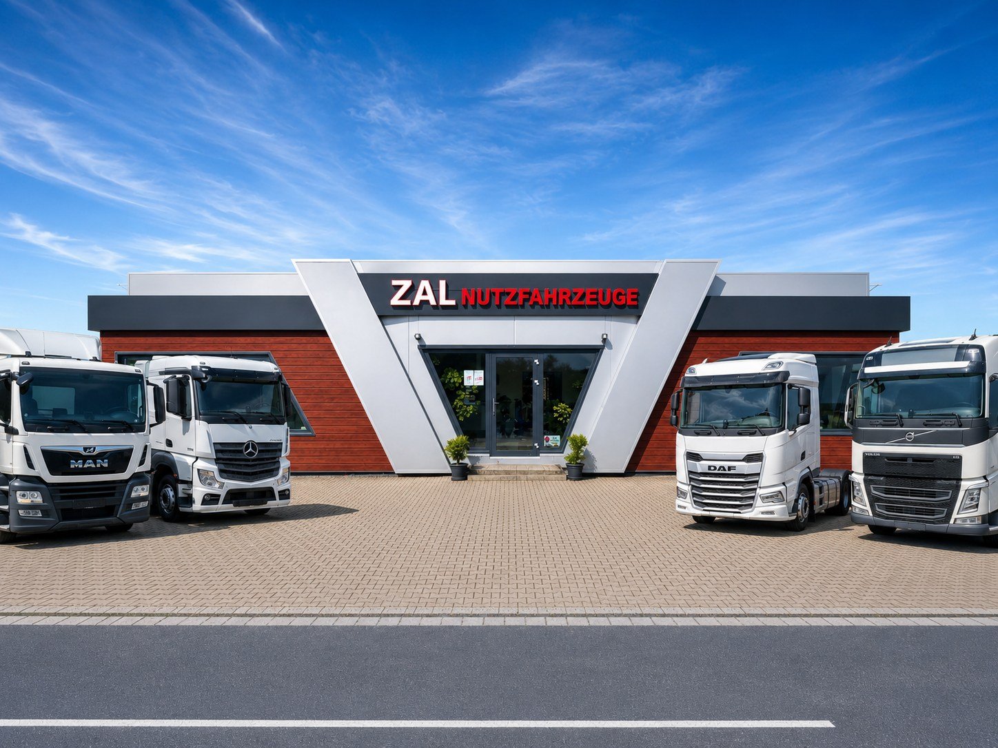ZAL Nutzfahrzeuge Standort mit LKW vor dem Eingang